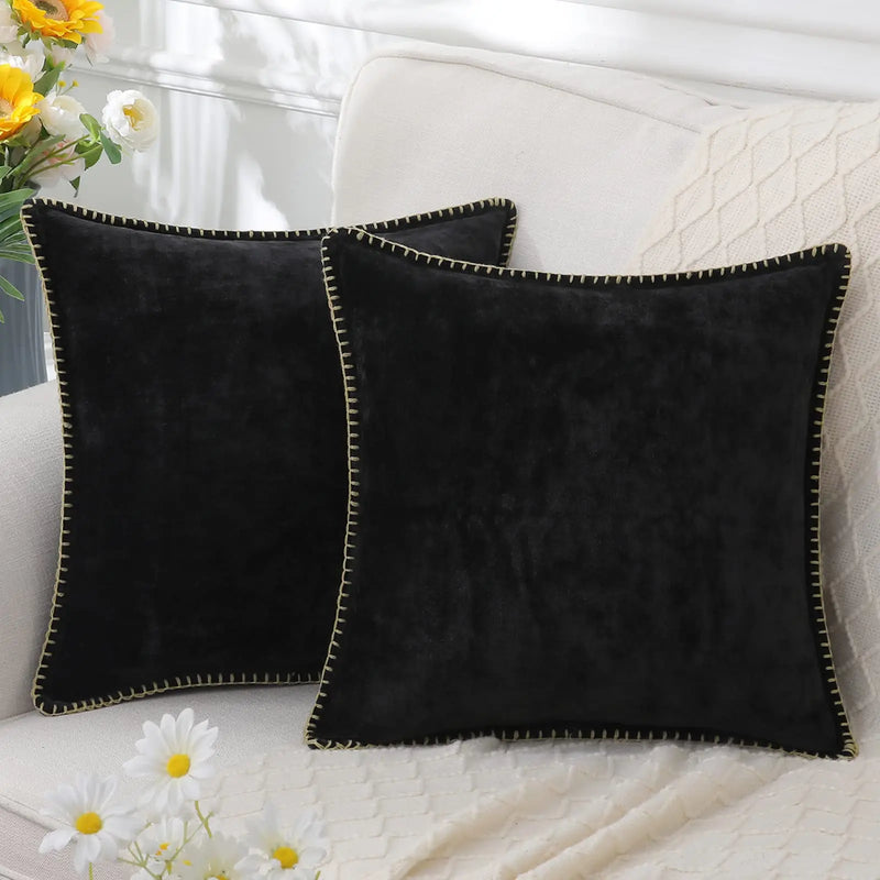 Sorevane Kissenbezug – Weiches Chenille mit Gesticktem Rand