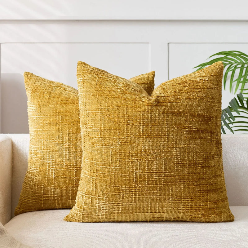Chenille Kissenbezug mit Bambusstruktur für ein luxuriöses und warmes Interieur