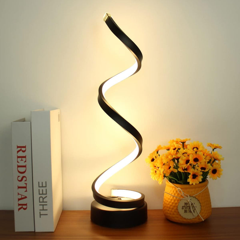 Viresta Tischlampe – Spiralformiges Metalldesign mit Warmlicht