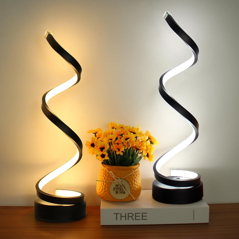 Solviera Tischlampe – Spiralförmiges Design mit Warmem Licht