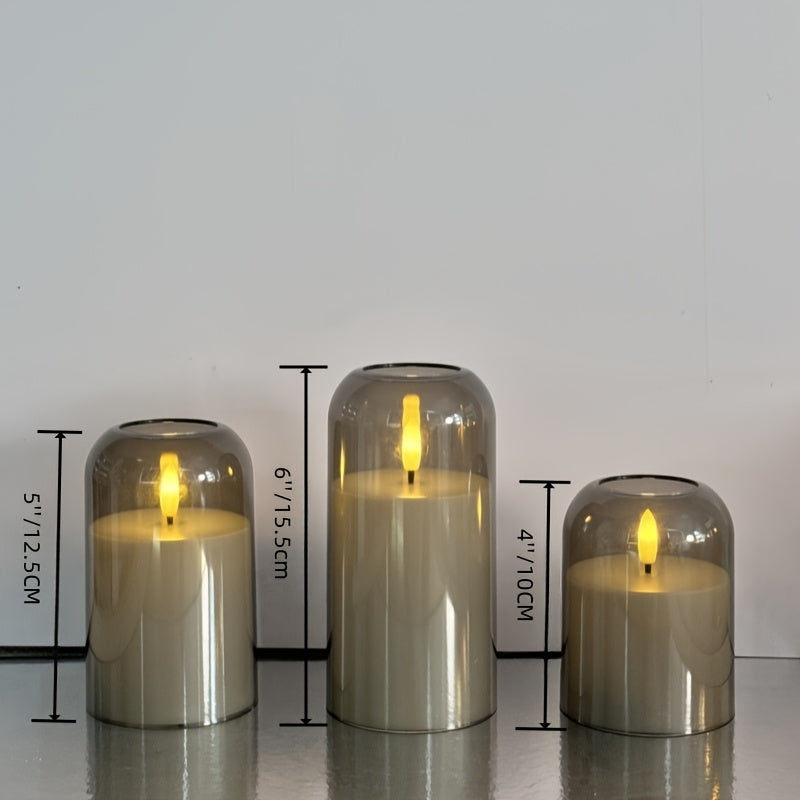 Velmira LED Kerzen – Set von 3 mit 3D-Docht-Effekt