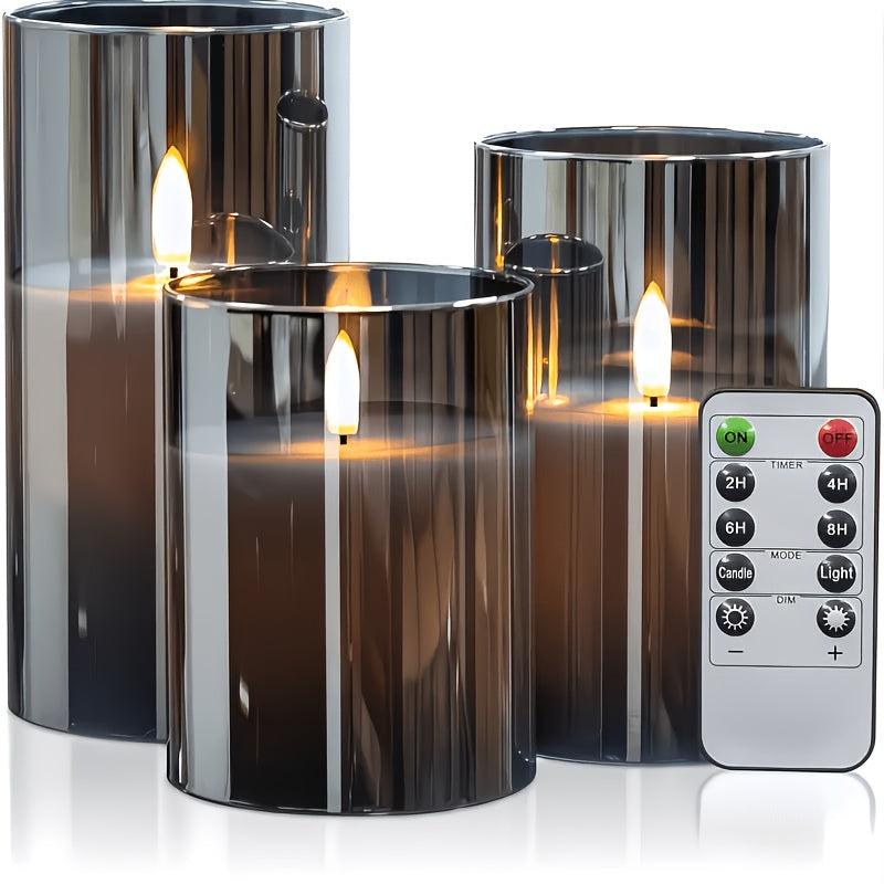Lunavelle LED Kerzen – Set von 3 mit Realistischem Flackerlicht und Timer