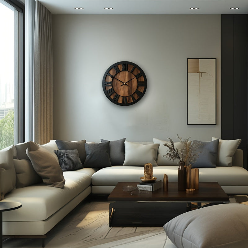 Norvella Holz Wanduhr – Runde Form mit zeitlosem Design