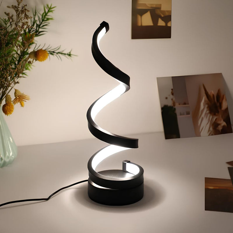 Solviera Tischlampe – Spiralförmiges Design mit Warmem Licht