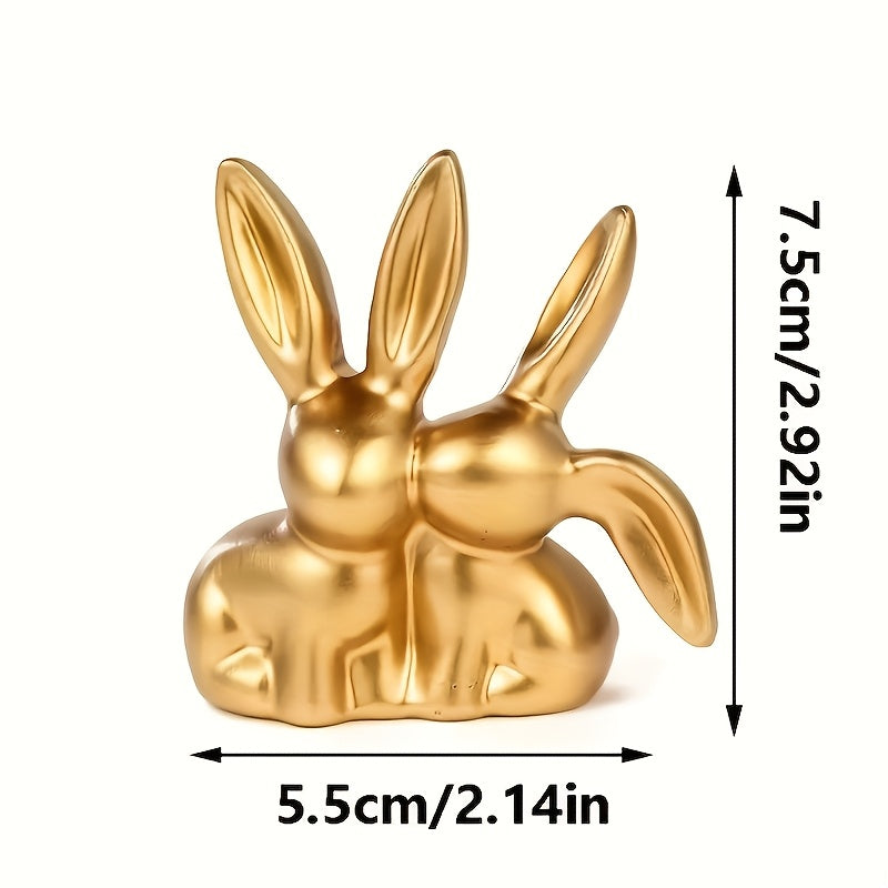 Averelle Kaninchenfigur – Goldfarbige Skulptur