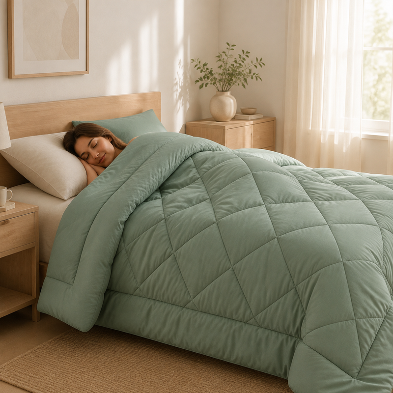 Sorevella 2-in-1 Bettdecke – Gepolstertes Design mit 2 Kissenbezügen