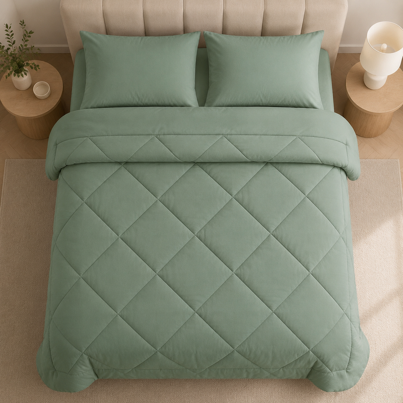 Sorevella 2-in-1 Bettdecke – Gepolstertes Design mit 2 Kissenbezügen