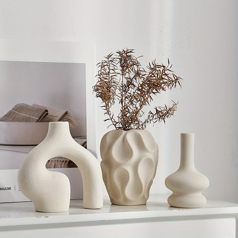 Calvessa Vasen – Set von 3 Boho Geometrischen Vasen
