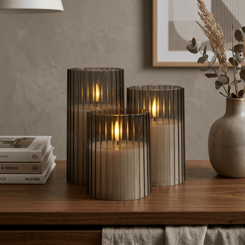 Lunovia LED Kerzen – Set von 3 Flackerfreien Dekokerzen