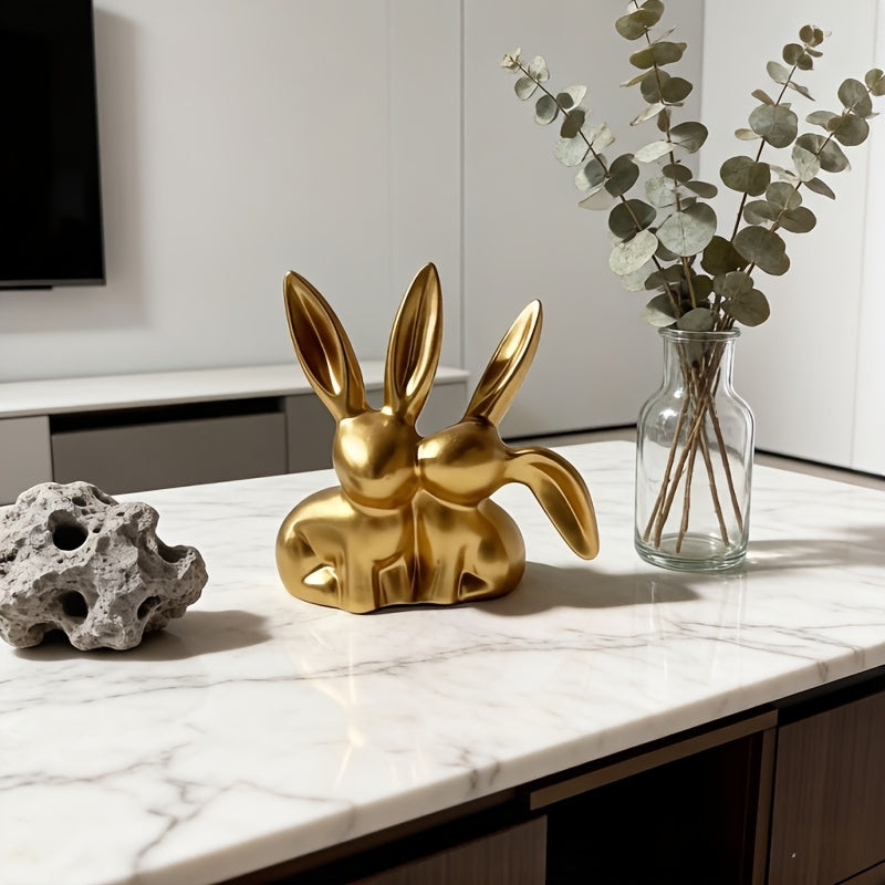 Averelle Kaninchenfigur – Goldfarbige Skulptur