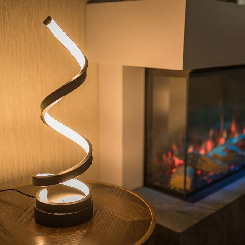 Viresta Tischlampe – Spiralformiges Metalldesign mit Warmlicht
