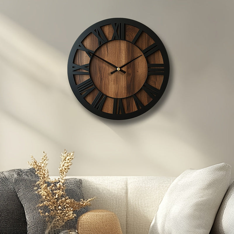 Norvella Holz Wanduhr – Runde Form mit zeitlosem Design