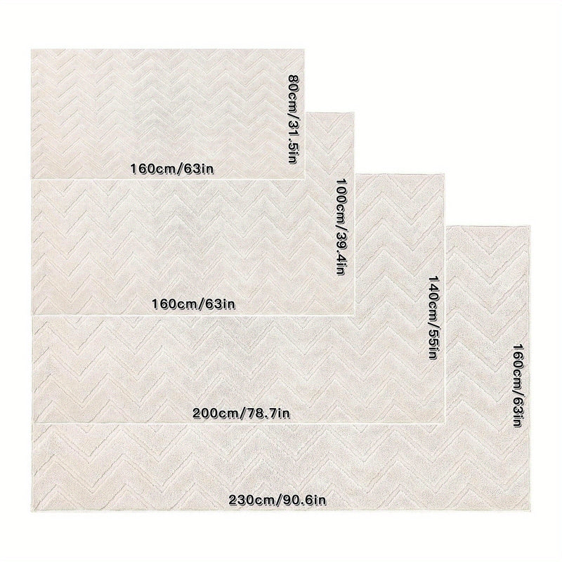 Aurevane Teppich – Beige Hochflor Design mit Jacquardstruktur