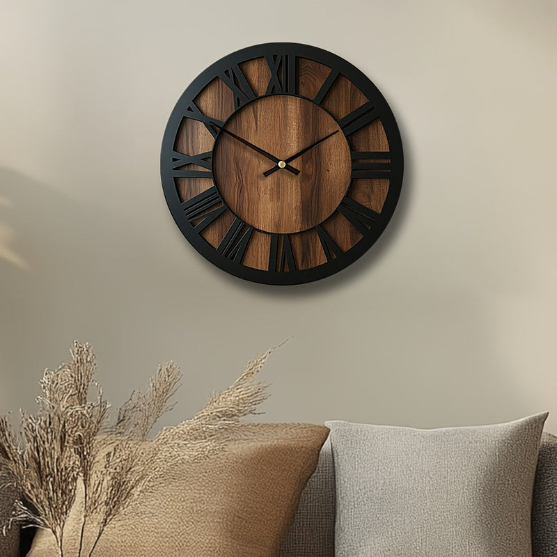 Norvella Holz Wanduhr – Runde Form mit zeitlosem Design