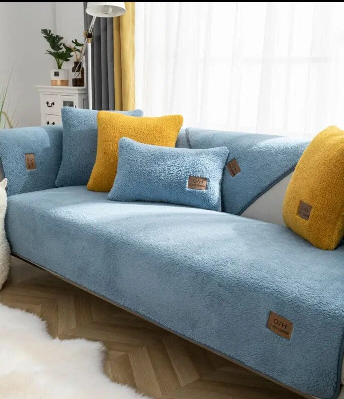 Velmoro Bankbezug – Sherpa-Fleece mit Anti-Rutsch-Unterseite