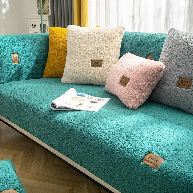 Velmoro Bankbezug – Sherpa-Fleece mit Anti-Rutsch-Unterseite