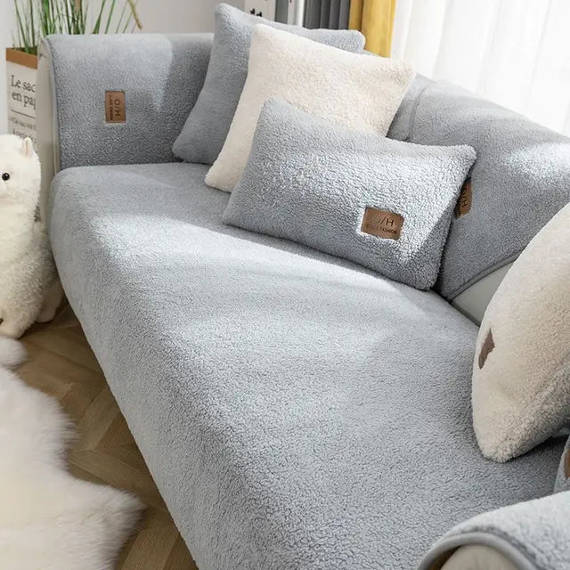 Velmoro Bankbezug – Sherpa-Fleece mit Anti-Rutsch-Unterseite