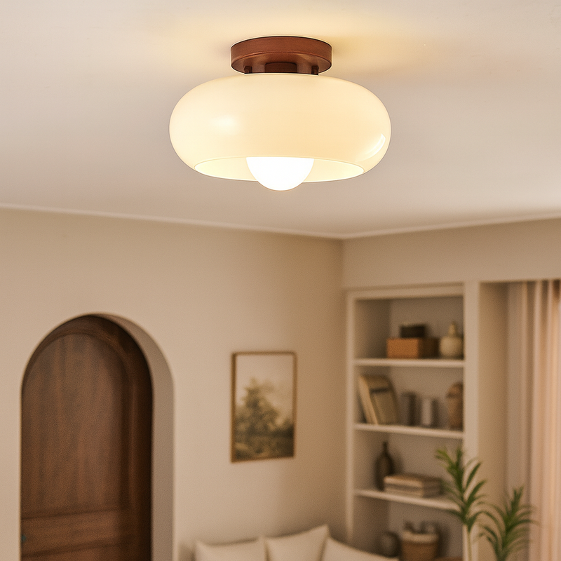 Avelune Deckenlampe – Bauhaus-Design mit Holz-Akzent